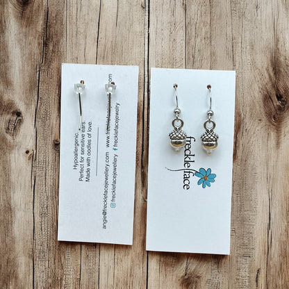 Simple Acorn Earrings – Minimalist Autumn-Inspired Earrings in Mixed Metals - Shopthatapp.ca