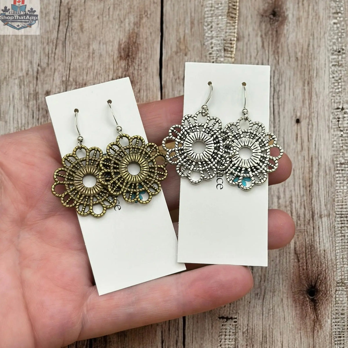 Lace Earrings with Textured Design for Stylish Elegance - Shopthatapp.ca