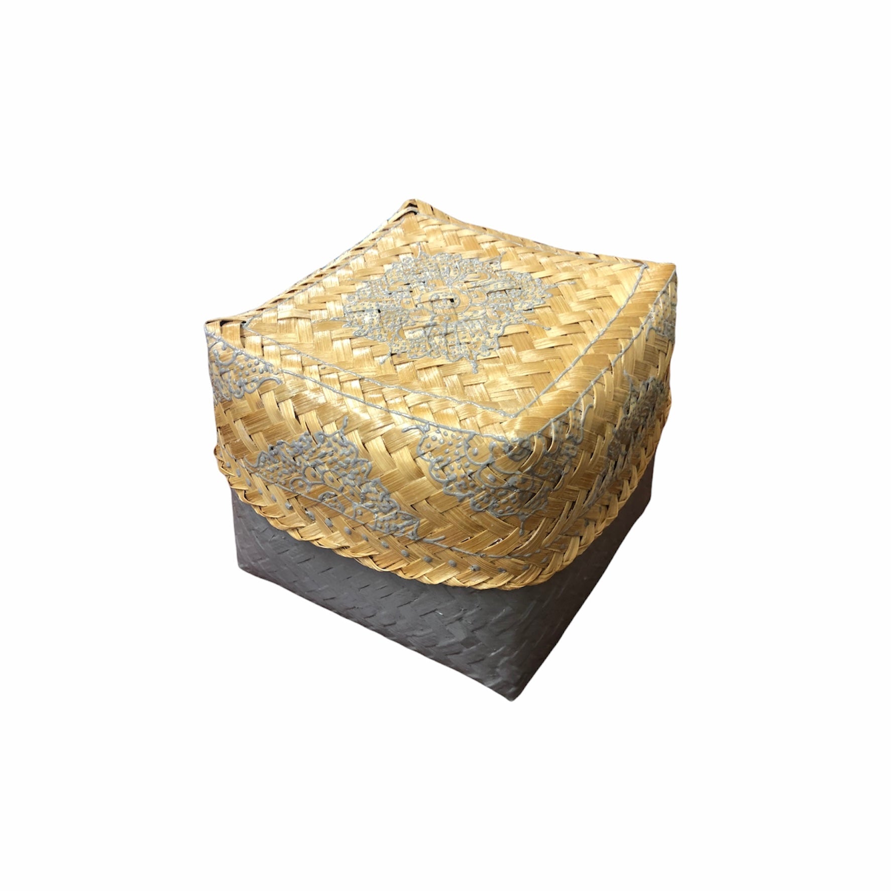 Grey Henna Rattan Box - Shopthatapp.ca
