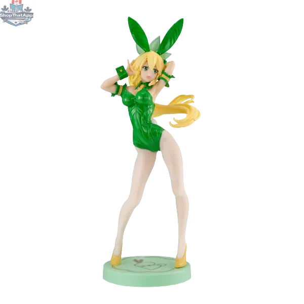 Anime figure of BiCute Bunnies Leafa Sylph in color version by Hawk Collectibles, showing detailed character design and vibrant colors.