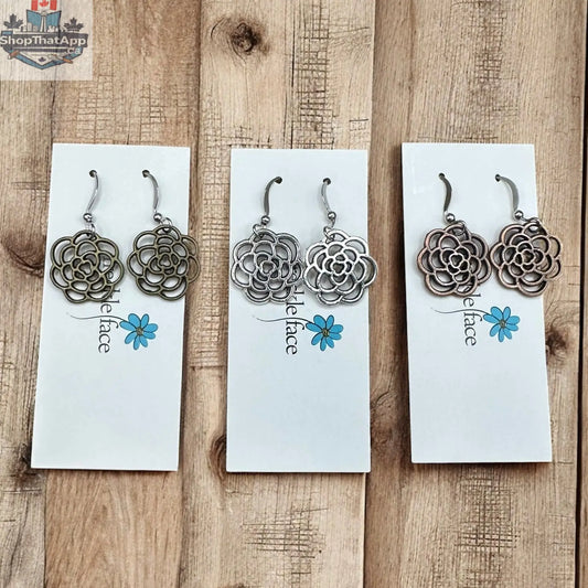 Rose Flower Earrings - Shopthatapp.ca