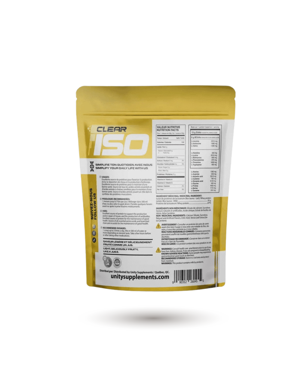 Unity Supplements Clear Isolate Protein Powder - Www.Shopthatapp.ca