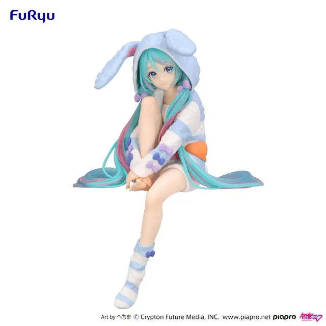 Hatsune Miku Noodle Stopper Figure -Rabbit Ear Hood Pajama Blue Color ver.- - Shopthatapp.ca