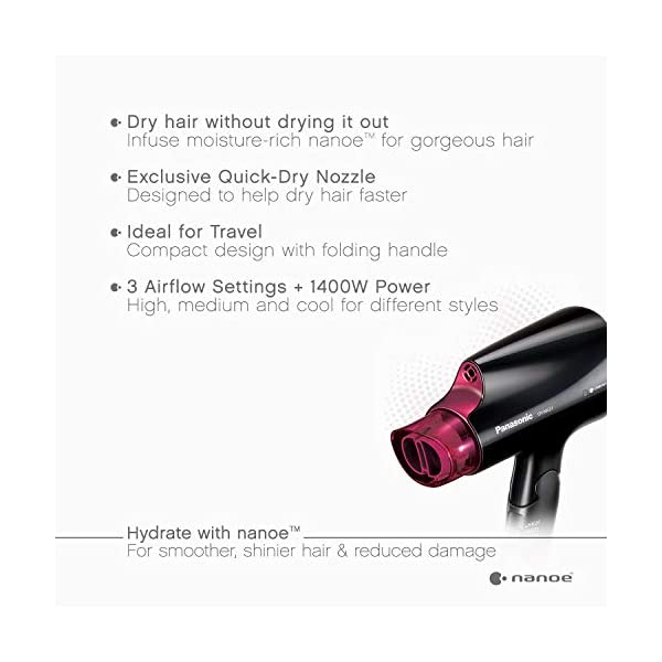 PANASONIC Nanoe Compact Travel Hair Dryer -  Refurbished with Home Essentials warranty - EH-NA27 - Shopthatapp.ca