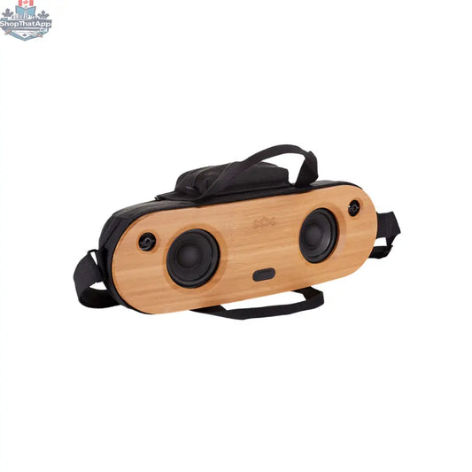 Wireless Bluetooth speaker from House of Marley Bag of Riddim 2 in black, portable and compact design, EM-JA014-SB model.