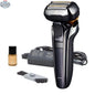 Refurbished Panasonic wet-dry shaver with smart lock, showing close-up of shaver head and ergonomic grip.