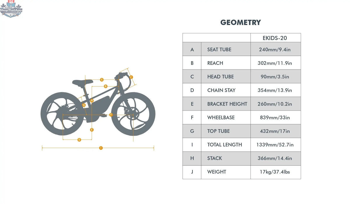 E-Vélo EUNORAU Quebec EKIDS20 1.0 electric bicycle with blue frame, handlebars, and wheels visible in the image.