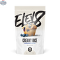 Cream of Rice blueberry muffin flavor by Elev8, showing a close-up of the prepared blueberry muffin cream of rice dish.