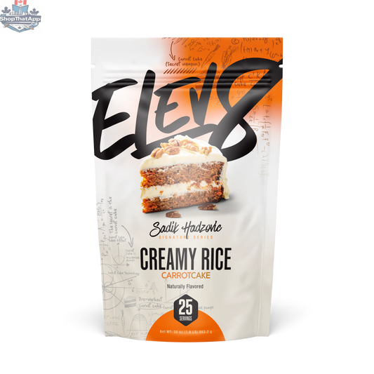 Cream of Rice carrot cake dessert by Elev8, showcasing a delicious, moist carrot cake flavor in a convenient package.