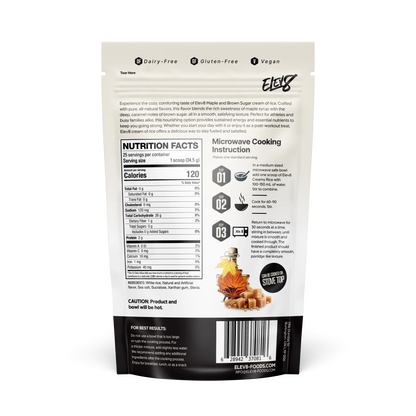 Cream of rice bowl with maple brown sugar flavor from Elev8, showcasing a delicious sweet and savory breakfast option.