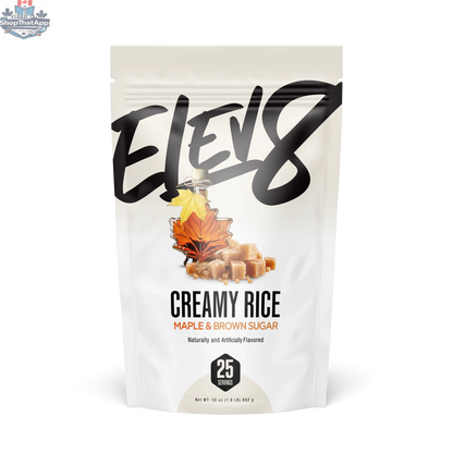 Cream of rice breakfast bowl by Elev8 featuring Maple Brown Sugar Delight flavor, topped with sweet syrup and brown sugar.