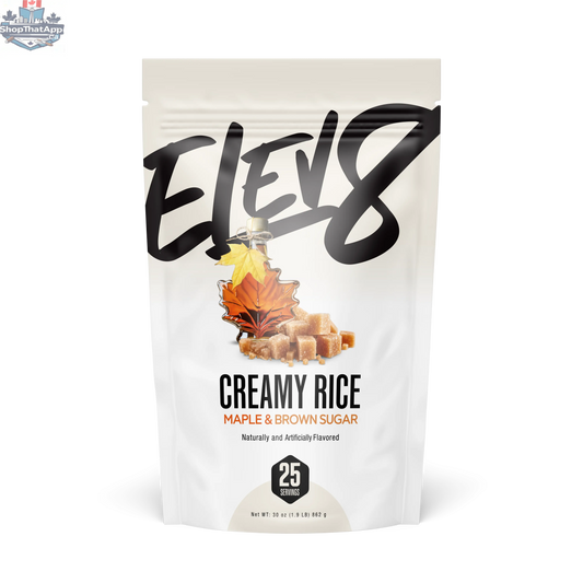 Cream of rice breakfast bowl by Elev8 featuring Maple Brown Sugar Delight flavor, topped with sweet syrup and brown sugar.