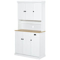 Denver 71" Kitchen Storage Cabinet with Hutch-White/Oak - Shopthatapp.ca
