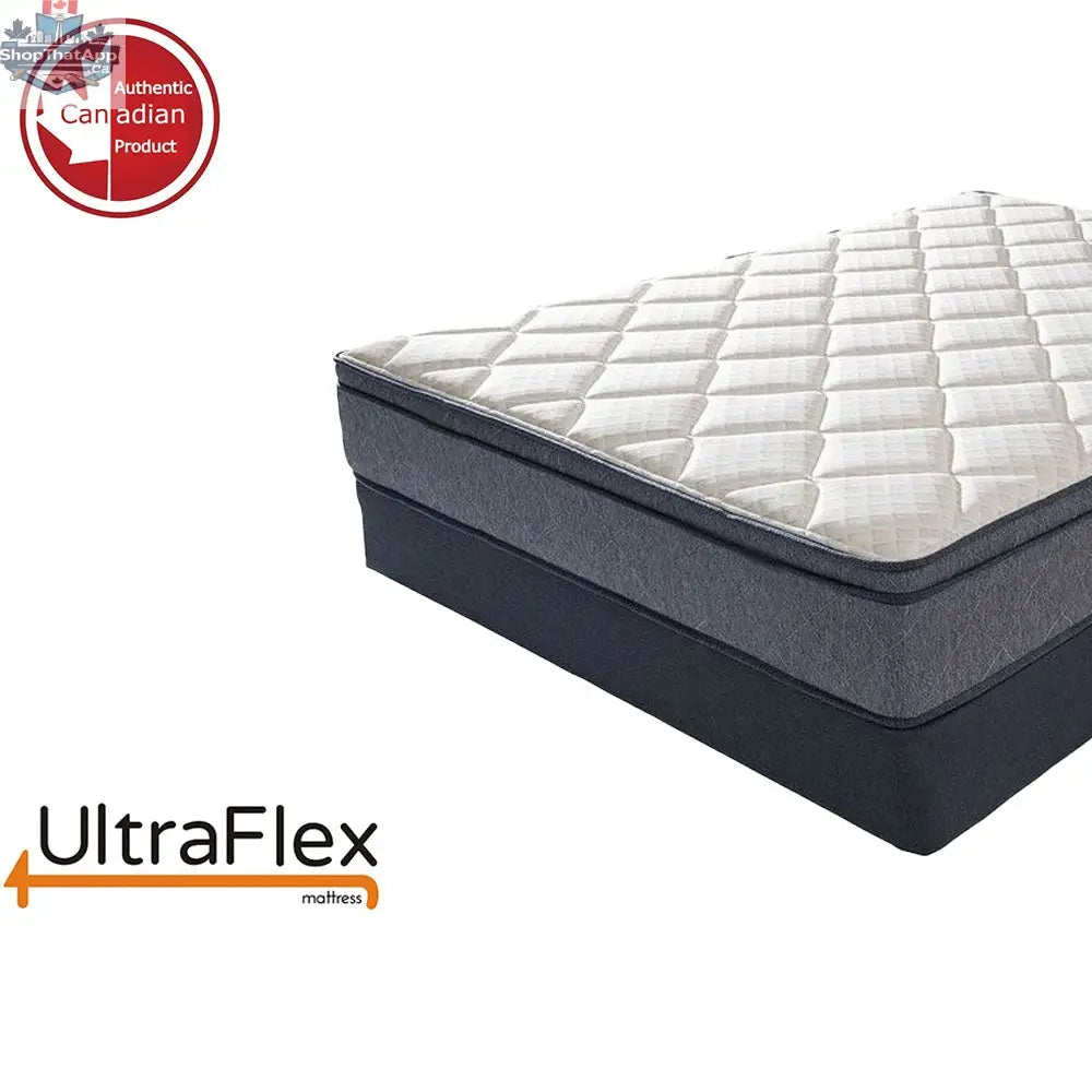 UltraFlex® DELIGHT mattress with orthopedic support, high-density foam, and CoolGel technology, shown on a bed in a modern bedroom.