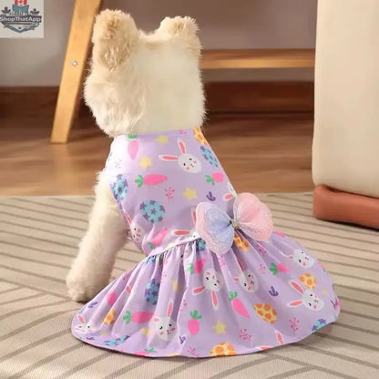 Lilac Easter Bunny Dog Dress for Your Stylish Pup - Shopthatapp.ca
