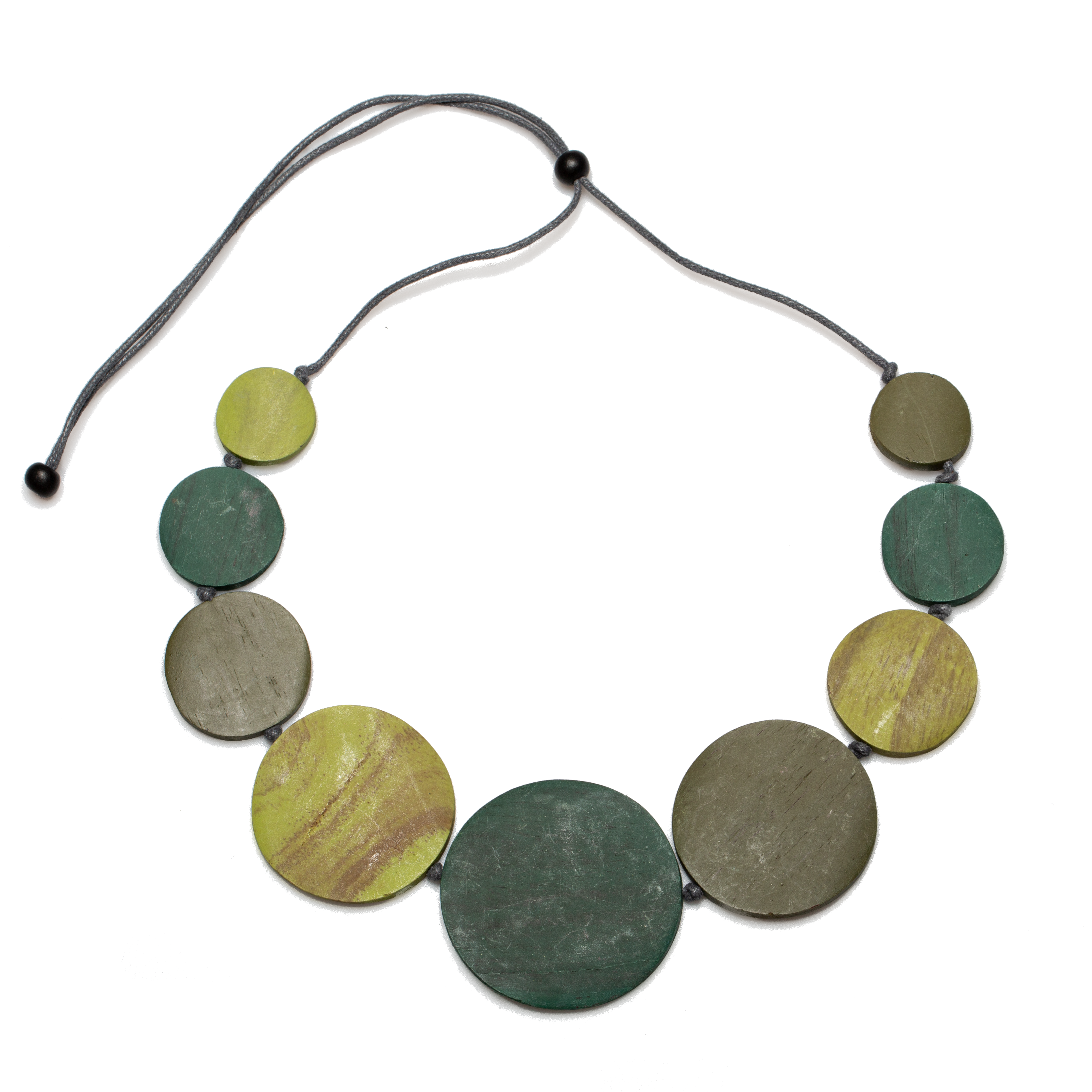 Graduated Wooden Disc Necklace - Shopthatapp.ca
