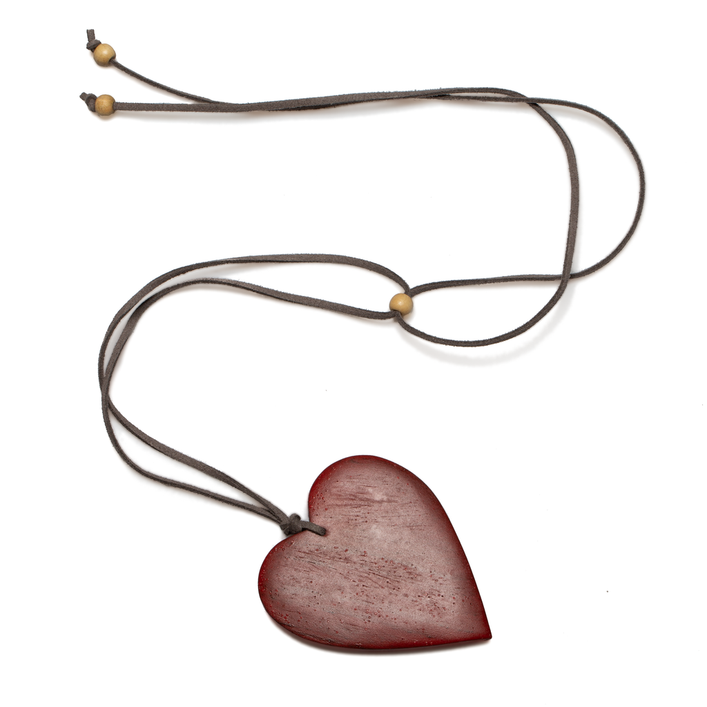 Tinted Wood Heart Necklace - Unique Handmade Jewelry for Nature Lovers - Shopthatapp.ca