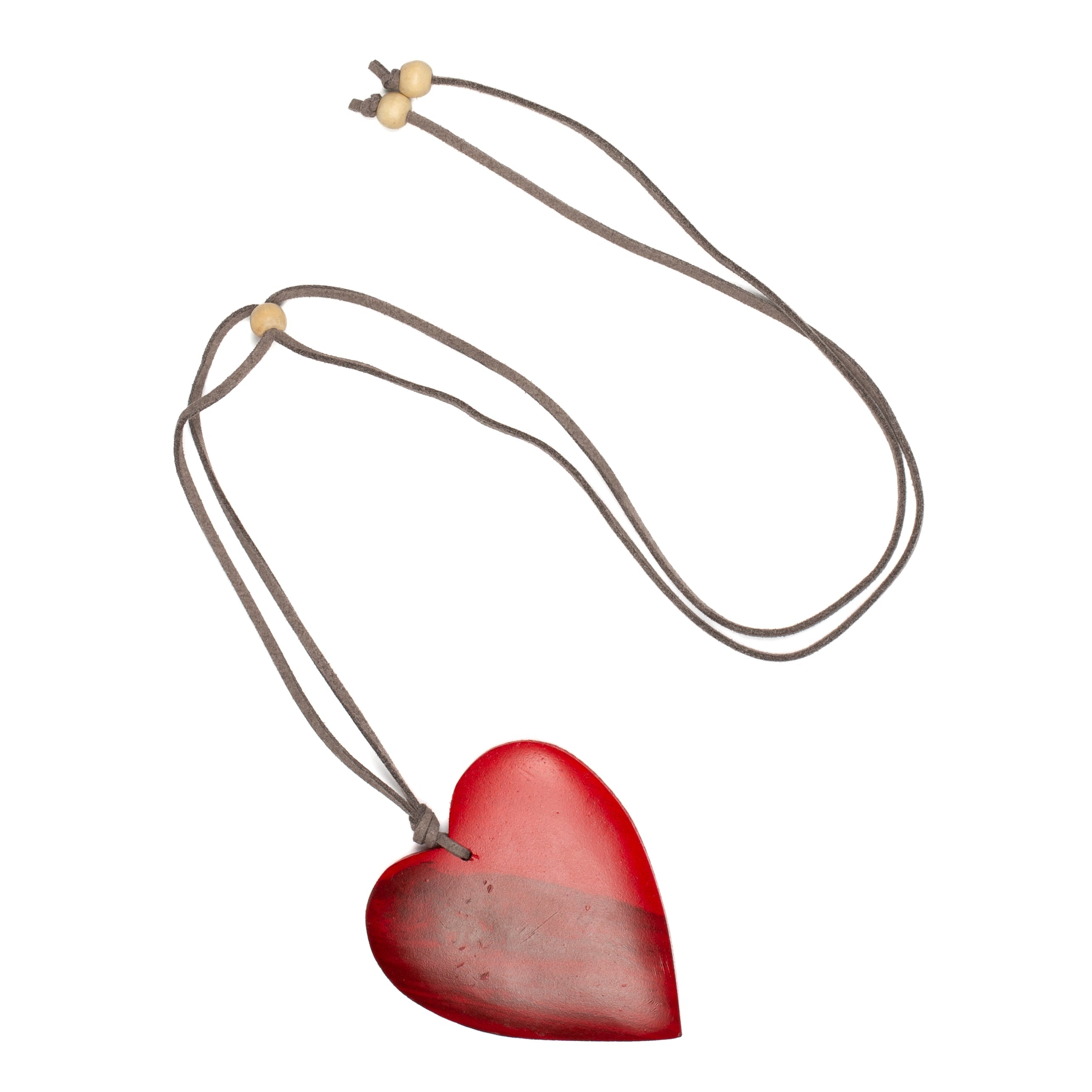 Tinted Wood Heart Necklace - Unique Handmade Jewelry for Nature Lovers - Shopthatapp.ca