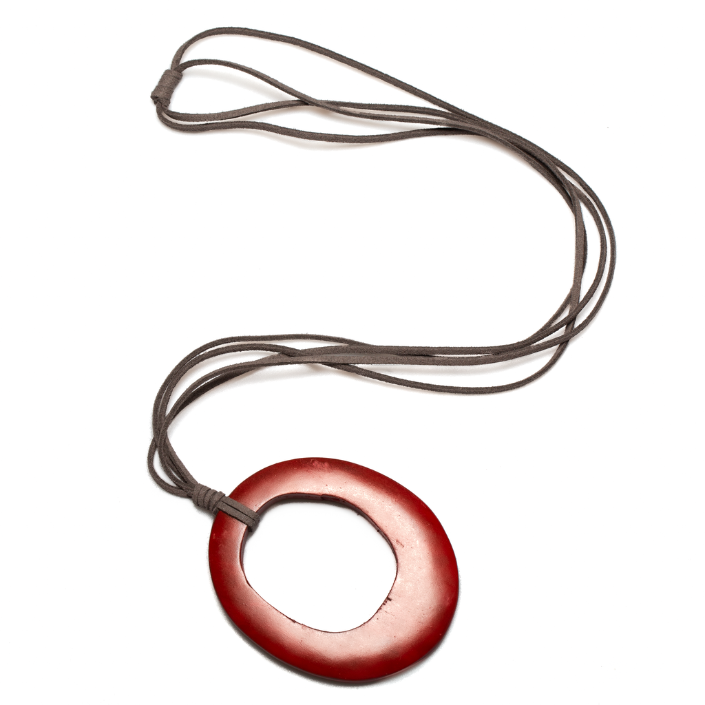 Simple Oval Suede Pendant for Elegant Style - Shopthatapp.ca