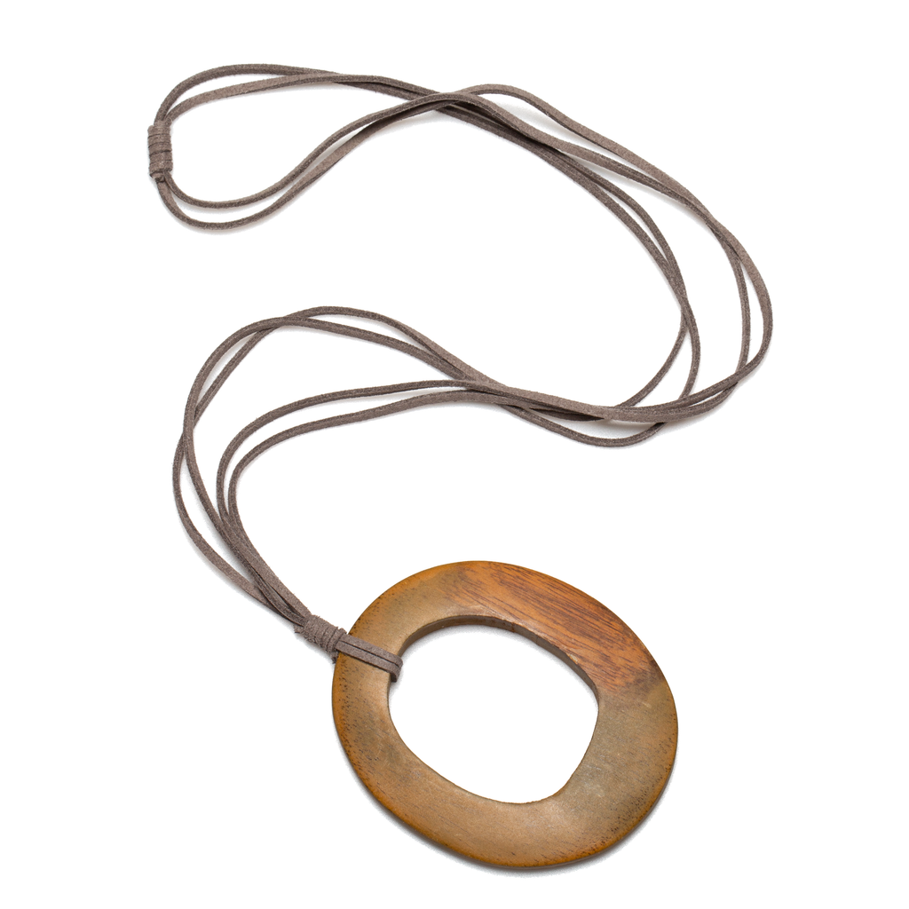 Simple Oval Suede Pendant for Elegant Style - Shopthatapp.ca