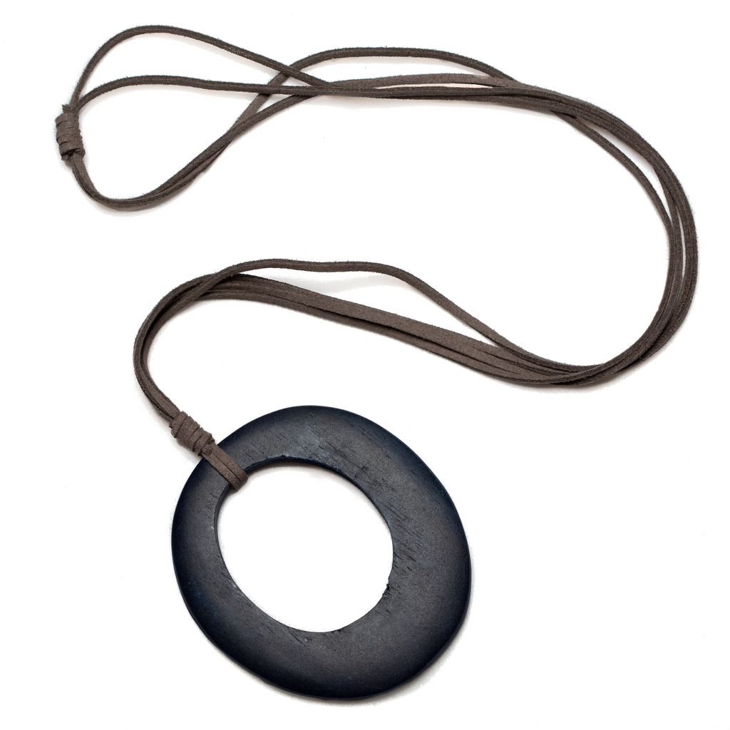 Simple Oval Suede Pendant for Elegant Style - Shopthatapp.ca
