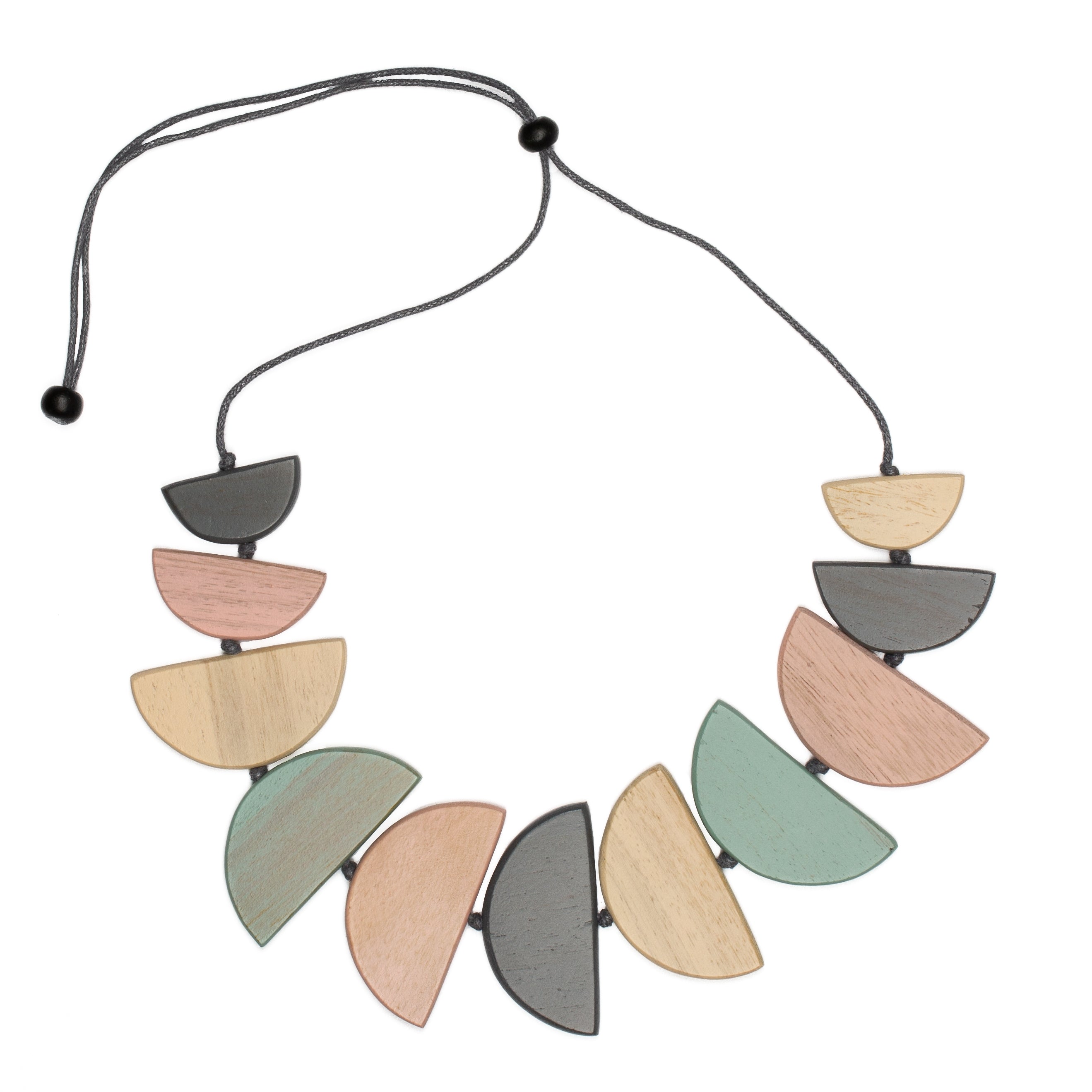 Tinted Wood Half Moon Necklace - Shopthatapp.ca