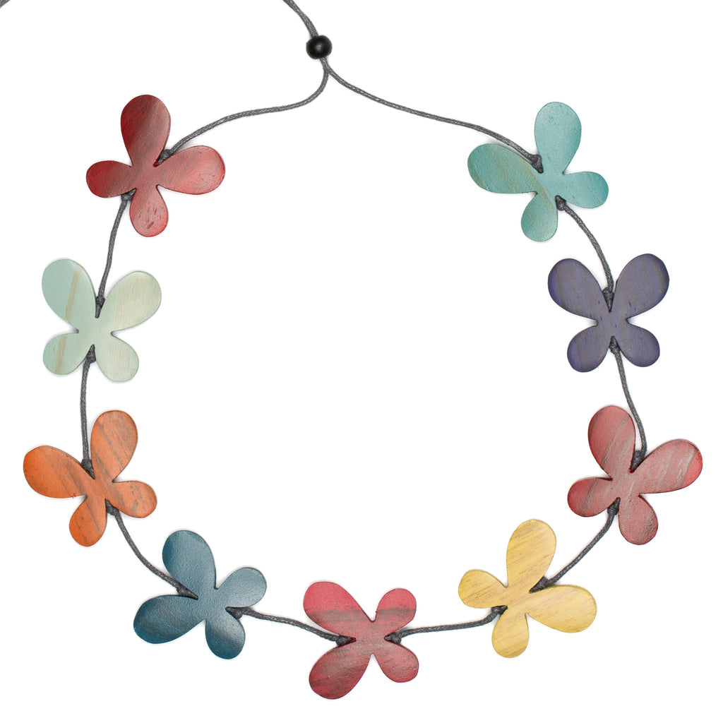 Tinted Wood Butterfly Necklace - Shopthatapp.ca