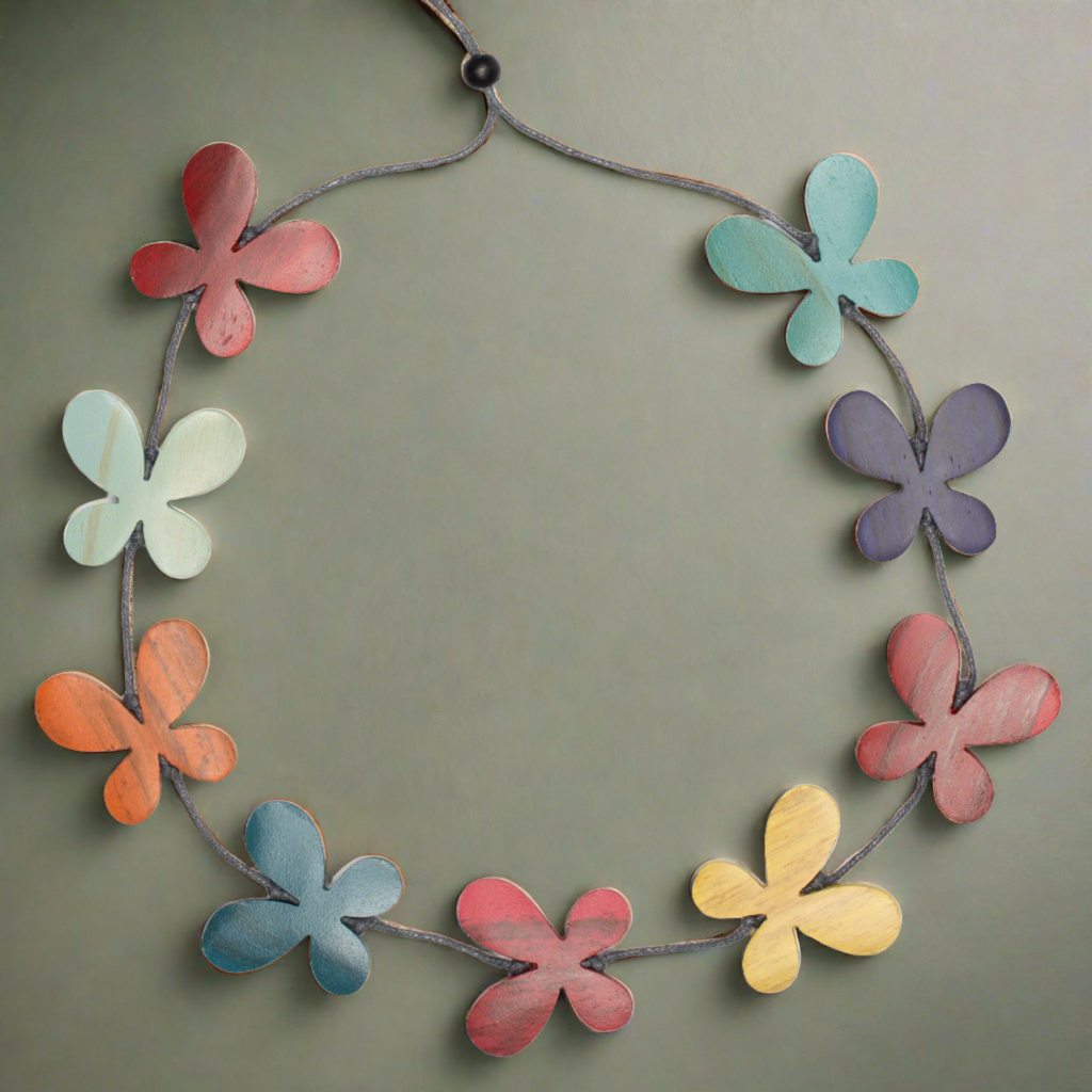 Tinted Wood Butterfly Necklace - Shopthatapp.ca