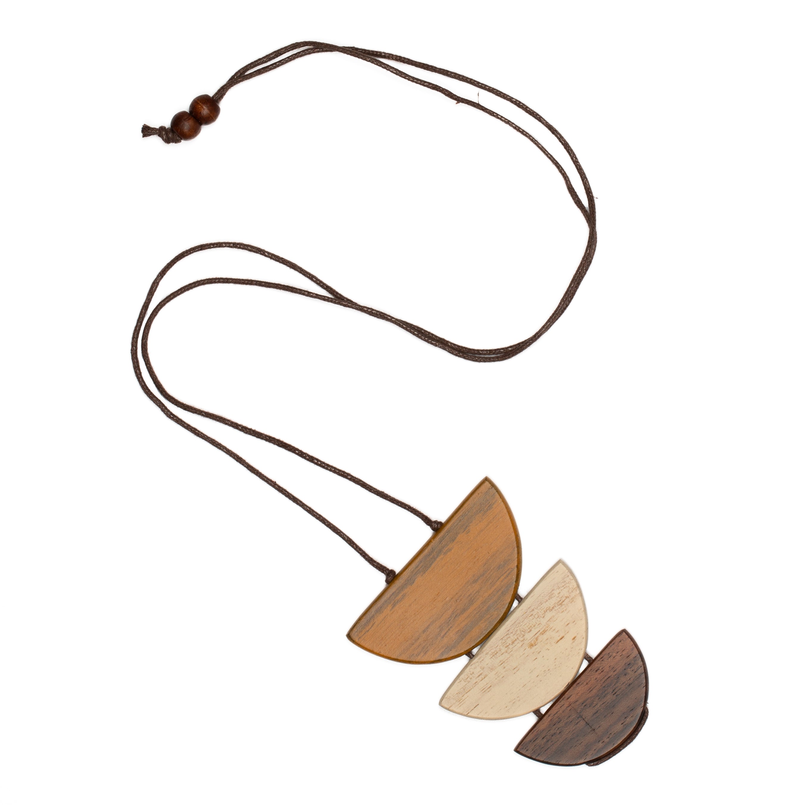 Tinted Wood Half Moon Pendant - Shopthatapp.ca