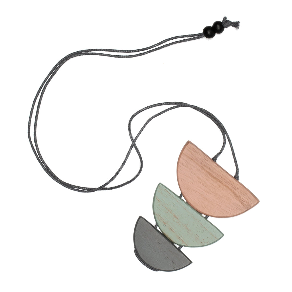 Tinted Wood Half Moon Pendant - Shopthatapp.ca