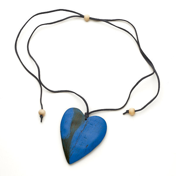 Tinted Wood Heart Necklace - Unique Handmade Jewelry for Nature Lovers - Shopthatapp.ca