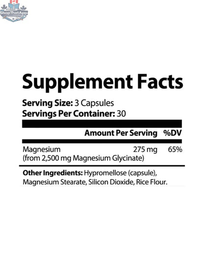 Bottle of BulkBully Supplements Project M Magnesium Glycinate 275mg capsules on a white background.