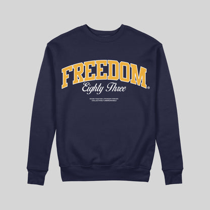 Freedom 83 Varsity Crewneck Sweatshirt – Navy--www.Shopthatapp.ca-Freedom 83