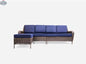 Krikacy Cambridge wicker outdoor sectional set with three pieces, including a left arm chaise lounge and matching cushions.