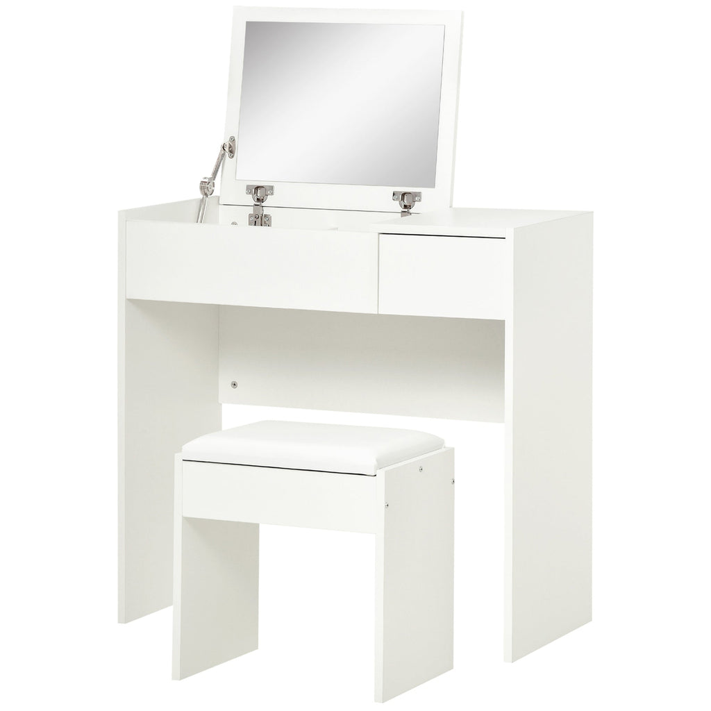 Mia Modern Vanity Set with Flip Top Mirror-White - Shopthatapp.ca