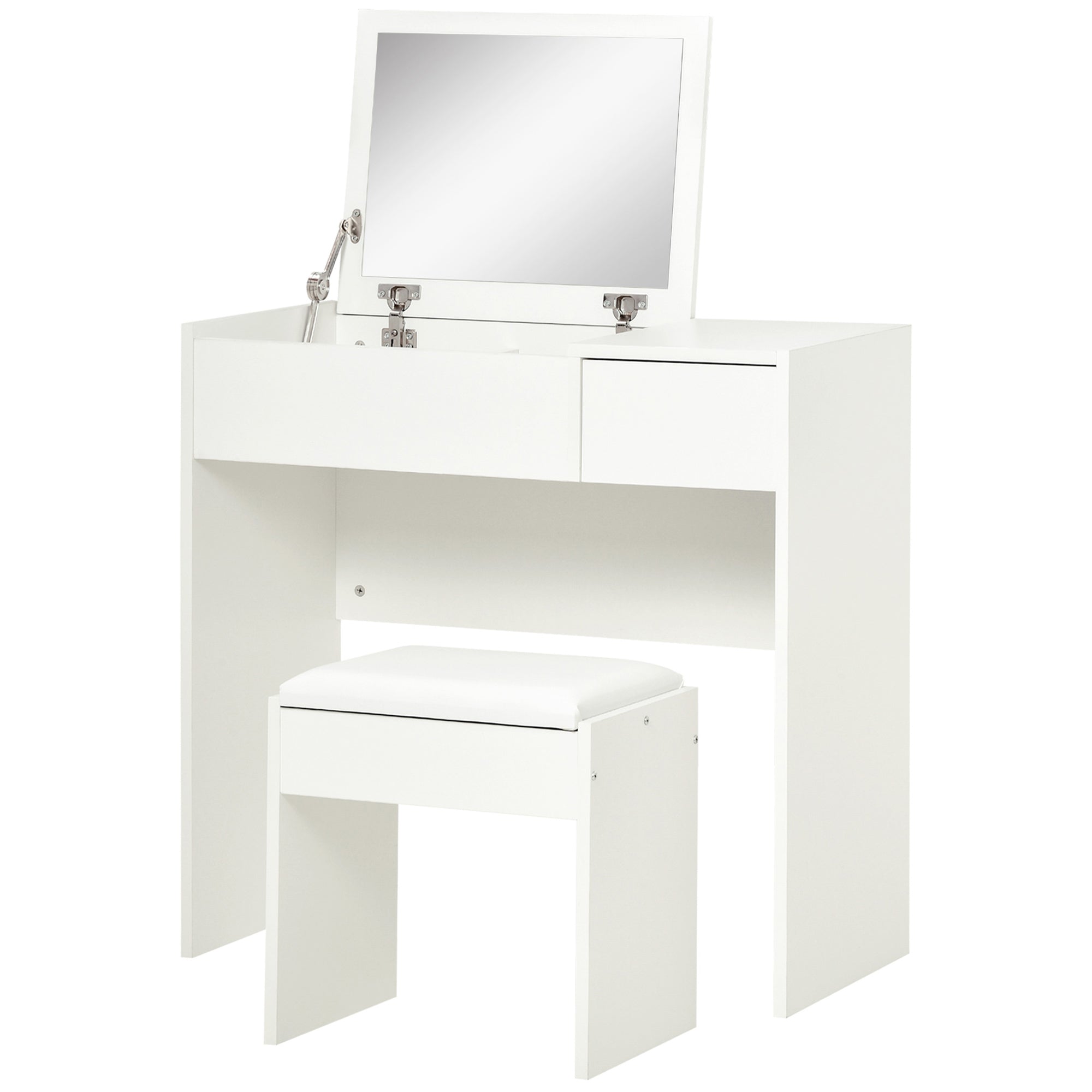 Mia Modern Vanity Set with Flip Top Mirror-White - Shopthatapp.ca