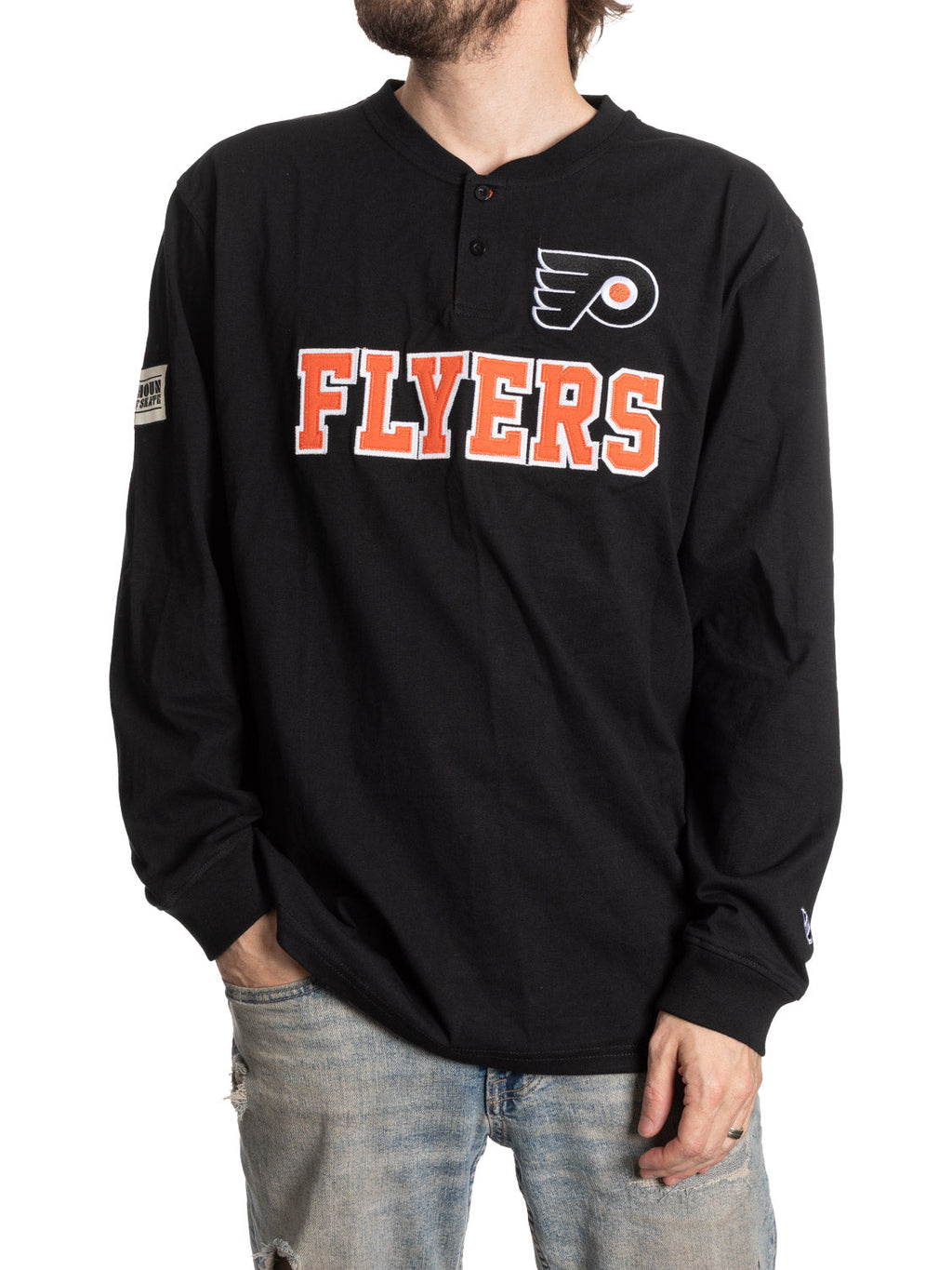 Philadelphia Flyers Long Sleeve Henley - Shopthatapp.ca