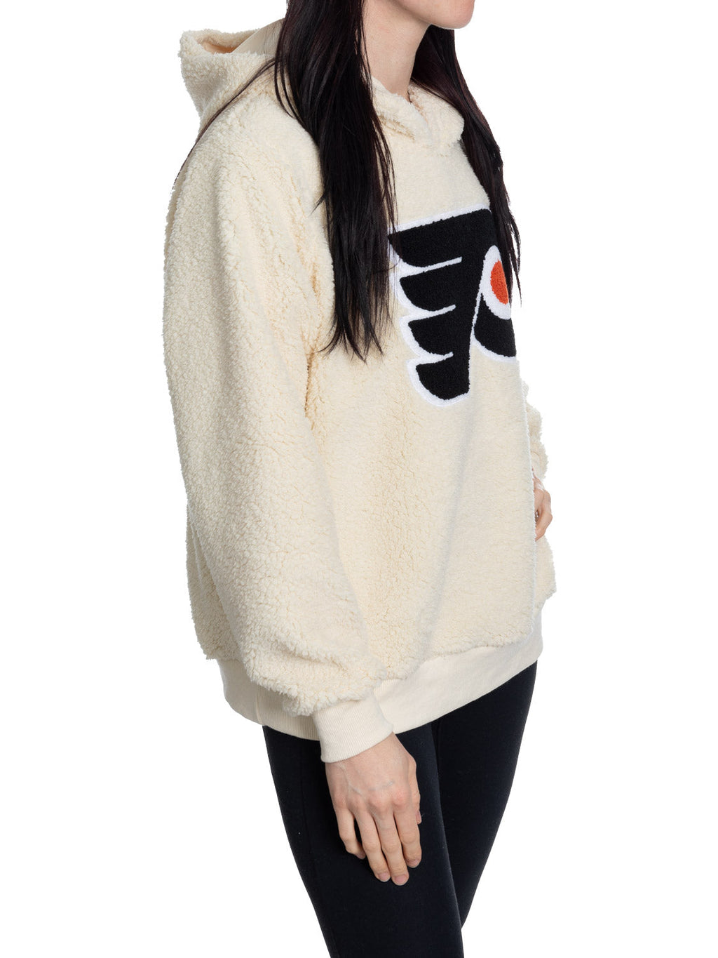Philadelphia Flyers Ladies Sherpa Hoodie with Premium Chenille Logo - Shopthatapp.ca