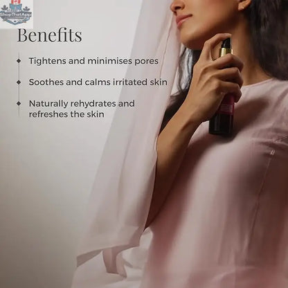 Forest Essentials Rosewater Facial Toner in a spray bottle, hydrating Ayurvedic mist for fresh, dewy skin and pore minimization.