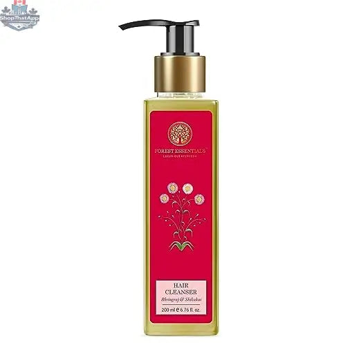 Forest Essentials Bhringraj Shikakai Hair Cleanser in a 200ml bottle, Ayurvedic anti-frizz shampoo for nourished, healthy hair.