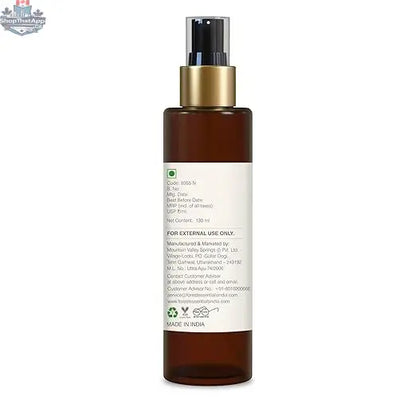 Forest Essentials Rose & Cardamom Body Mist in a spray bottle, highlighting floral and spicy fragrance for refreshing personal care.