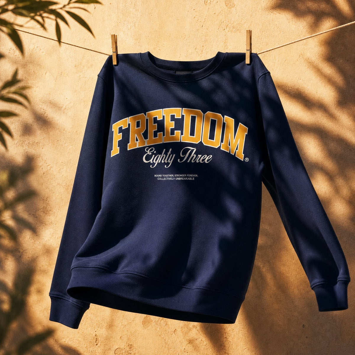 Freedom 83 Varsity Crewneck Sweatshirt – Navy--www.Shopthatapp.ca-Freedom 83