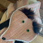 #jimmythefox Textile Scarf/ Wall Hanging Art/ Couch Swag (M/L) Adult/ Herringbone Fox/ Rust/ Fleece/Faux Fur