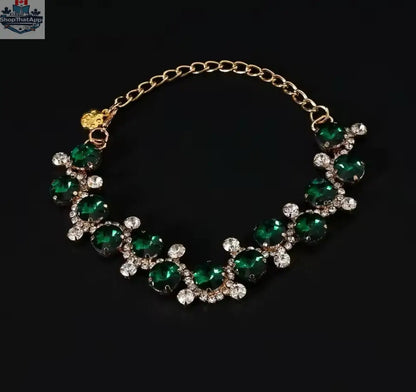 Emerald Dog Necklace – Luxury Rhinestone Pet Necklace - Shopthatapp.ca
