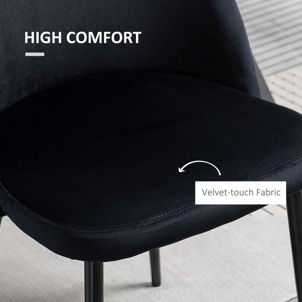 Dylan Set of 2 Mid-Back Dining Chairs-Black