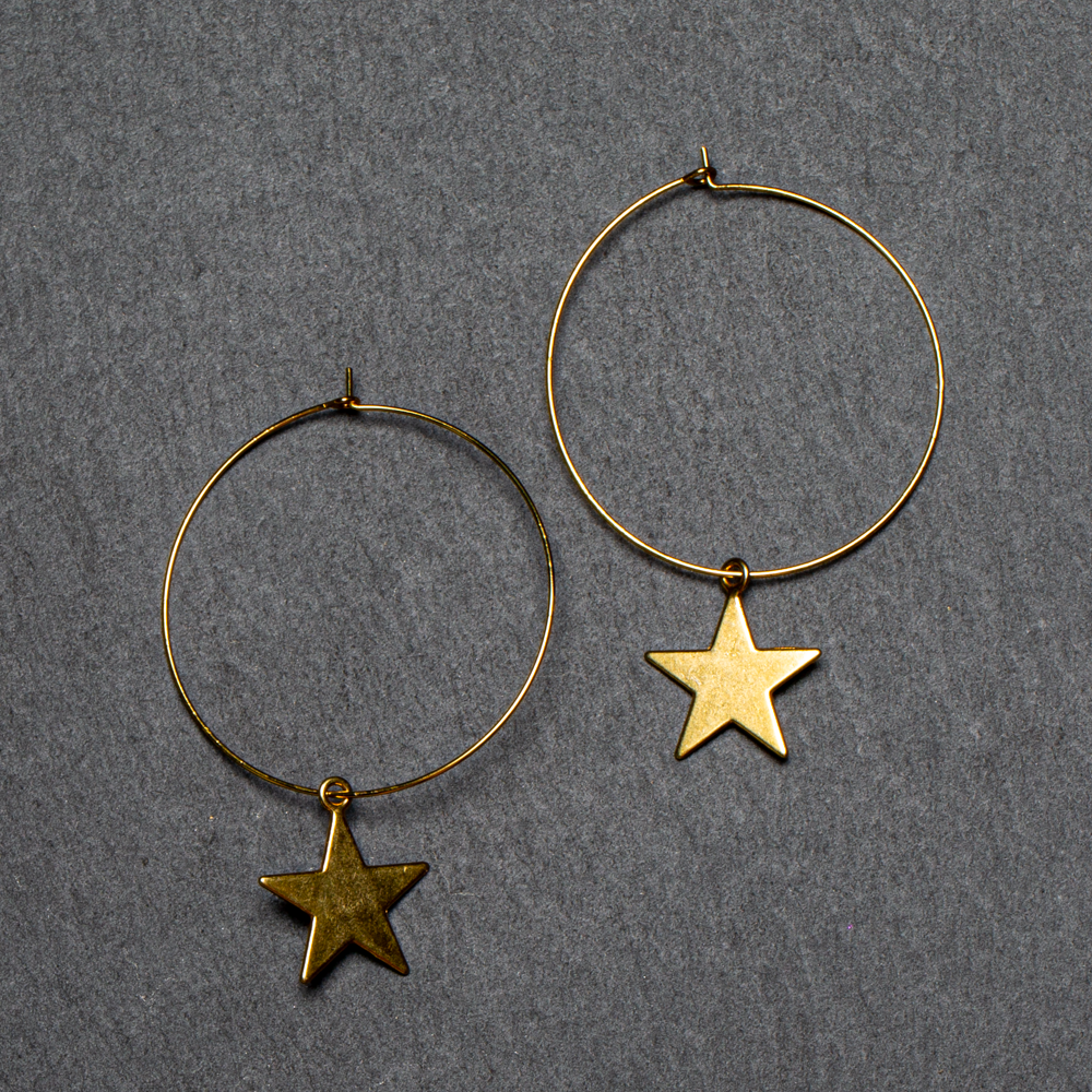 Star Hoop Earrings Gold Plated - Stylish and Elegant Jewelry - Shopthatapp.ca