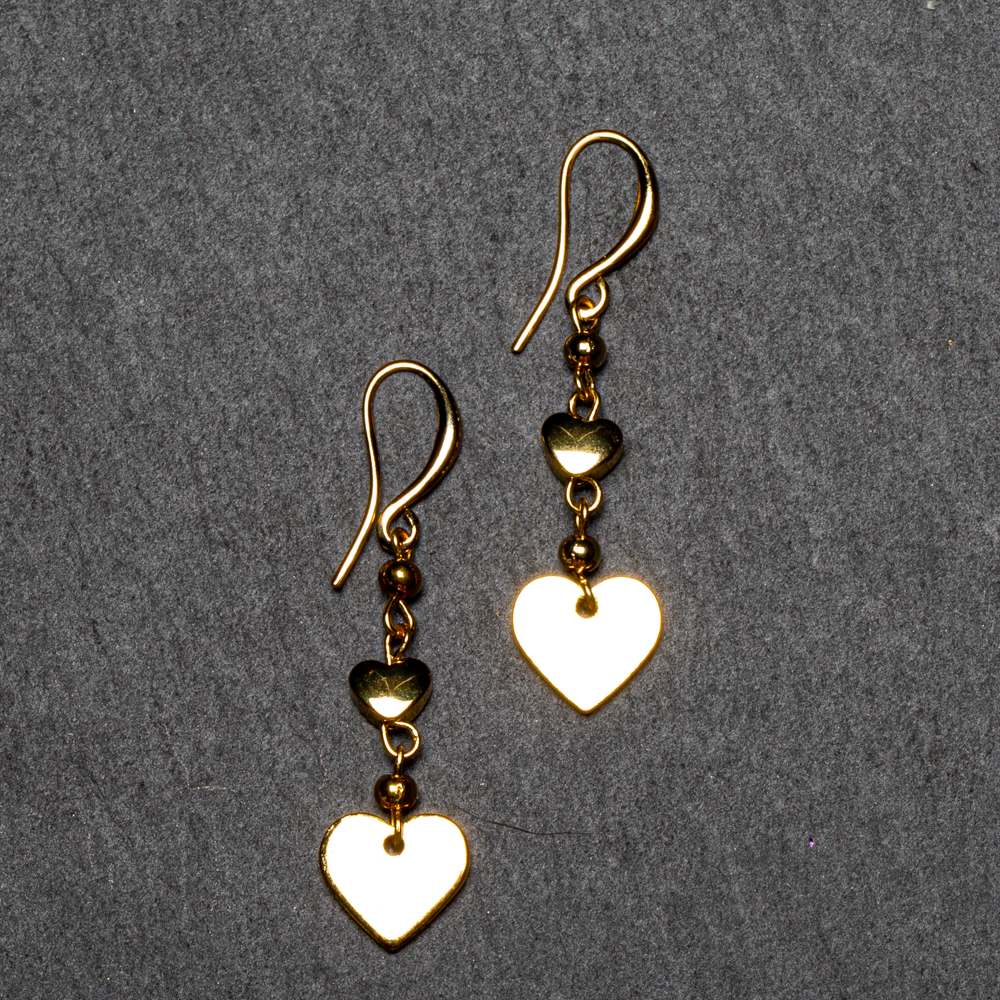 Heart Drop Earrings Gold Plate - Elegant Jewelry for Every Occasion - Shopthatapp.ca