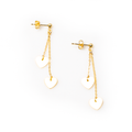 Double Drop Heart Earrings in Gold Plate - Elegant Chain Stud Design - Shopthatapp.ca
