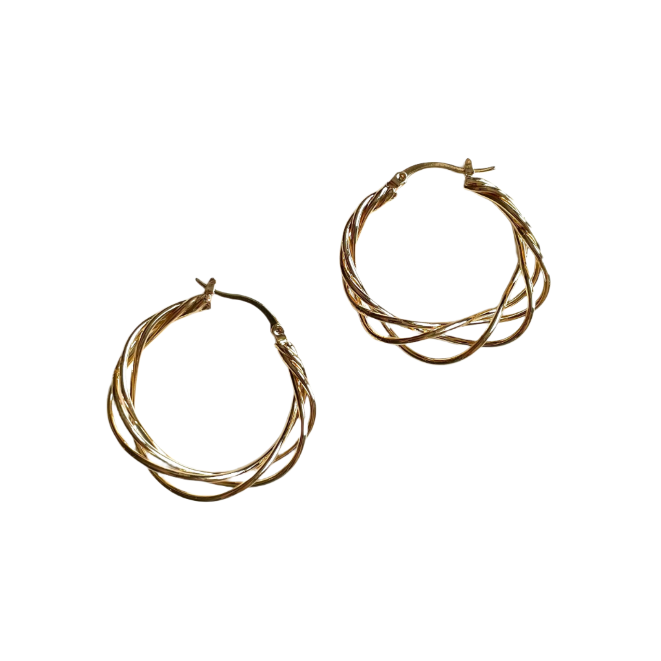 Twist Hoop Earrings Gold Plated for Elegant Style - Shopthatapp.ca