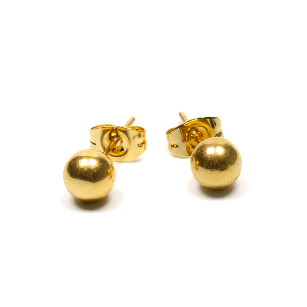 Gold Plated Ball Stud - Elegant Gold Plate Ear Jewelry - Shopthatapp.ca